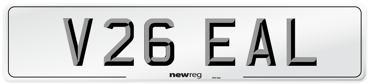 V26 EAL Number Plate from New Reg